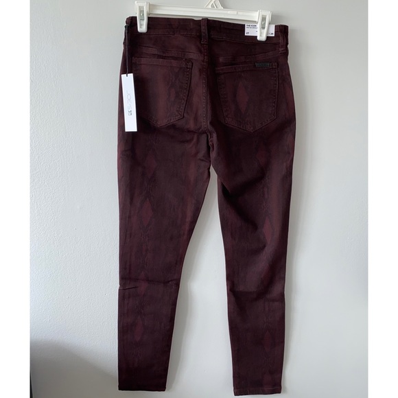 Joe's Jeans Ankle Crop Skinny Jeans Deep Maroon - Picture 5 of 7